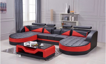 Eclipse Leather Sofa Lounge Set